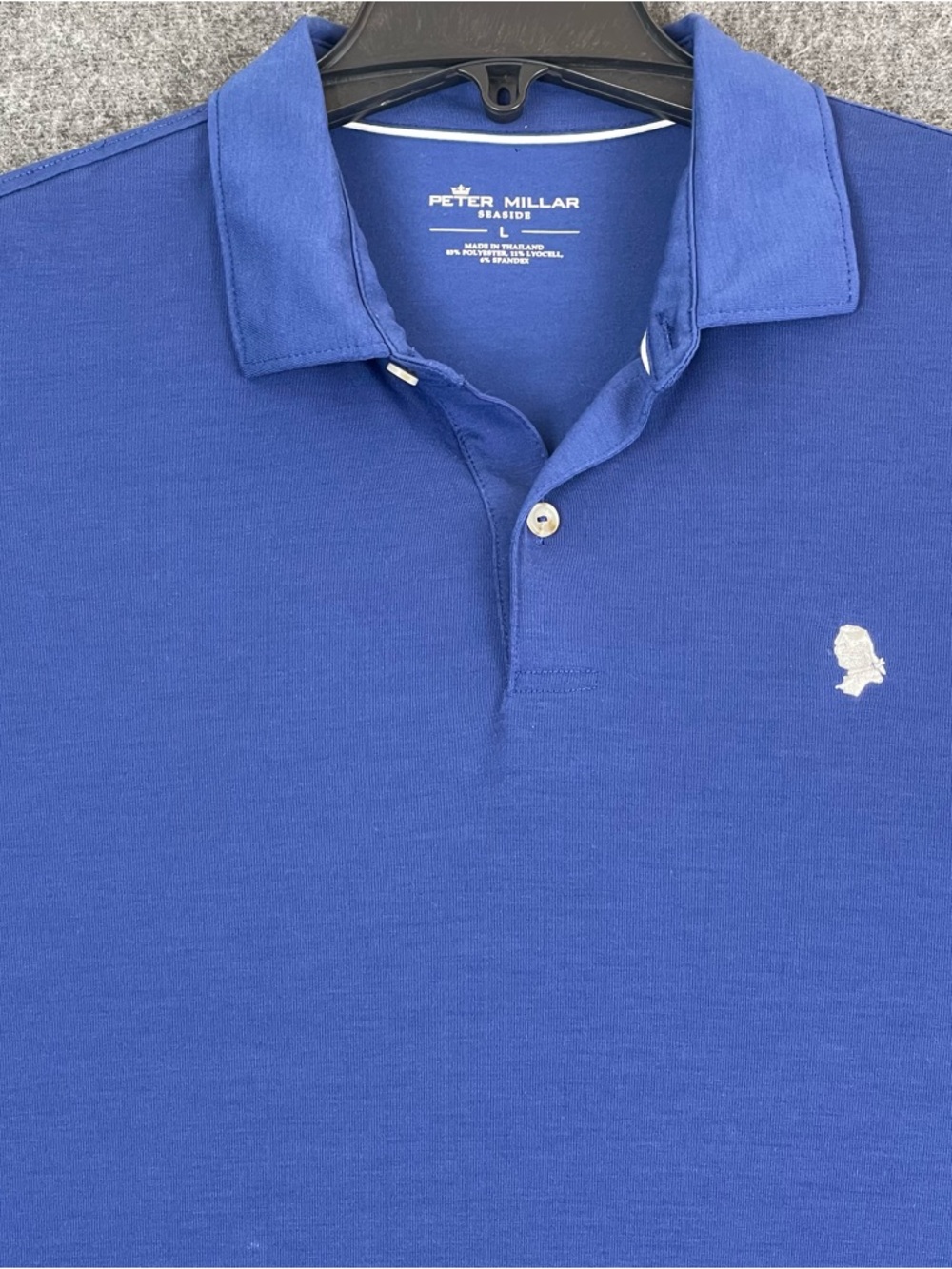 Peter Millar Seaside Polo Shirt Mens Large Logo Performance Preppy Navy Blue